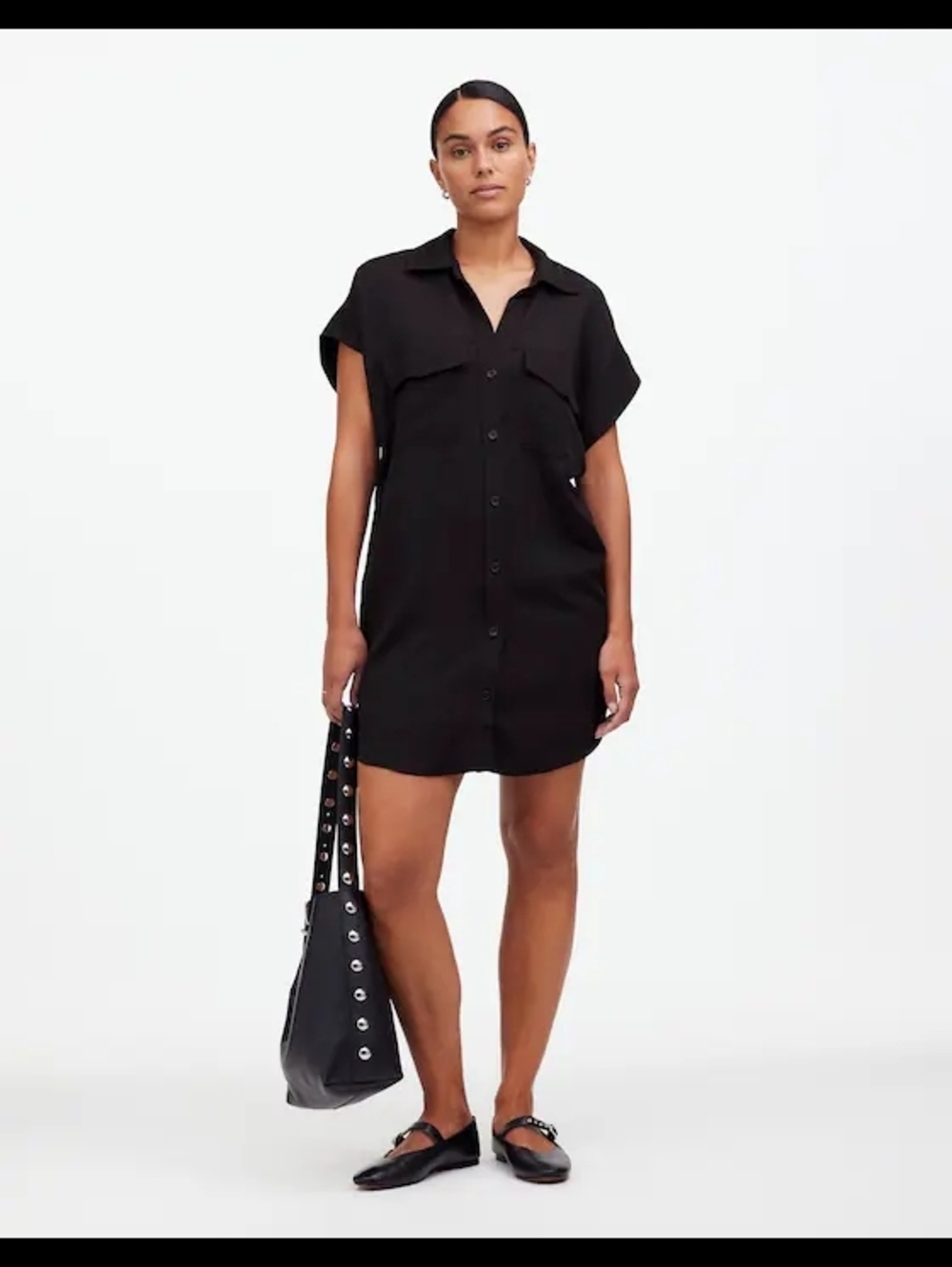 Madewell Utility Button-Front Mini Dress